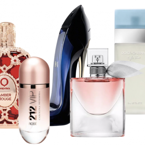 🔥 COMBO 5 PERFUMES — MUJER SOFISTICADA 🔥 Haramain Roja + Light Blue + Vida Bella + 212 VIP Rosé + Good Girl