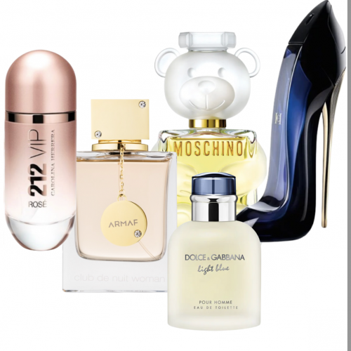 🔥 COMBO 5 PERFUMES — MUJER ELEGANTE 🔥 Club Dama + Good Girl + 212 VIP Rosé + Moschino Blanco + Light Blue Mujer