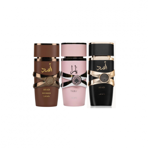 🔥 COMBO 3 PERFUMES — INTENSIDAD ÁRABE 🔥 Asad N + Asad Bourbon + Yara Lattafa